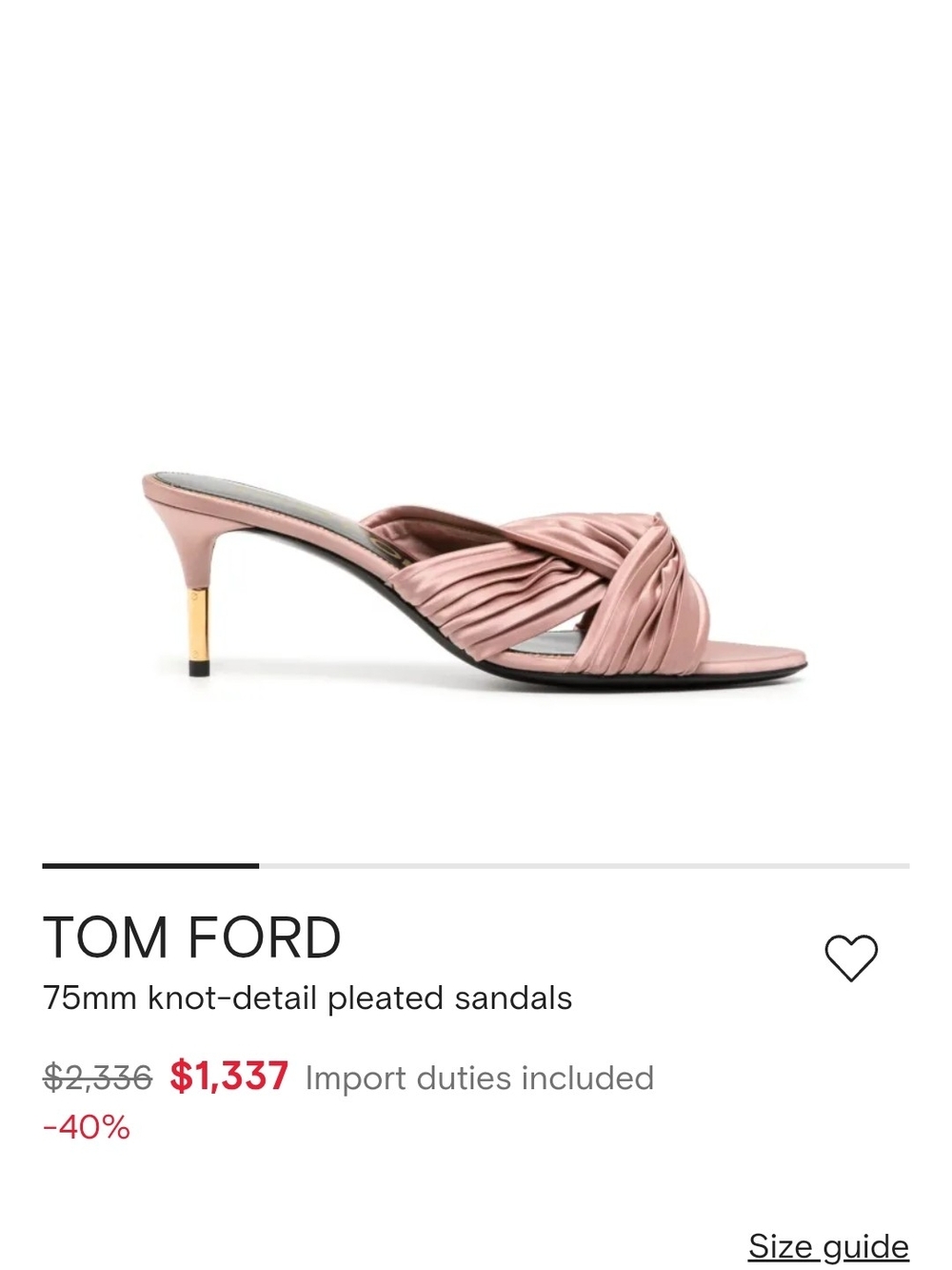Tom Ford Pink Satin Knotted Slip On Slide Mule Size 37.5 - Picture 10 of 11